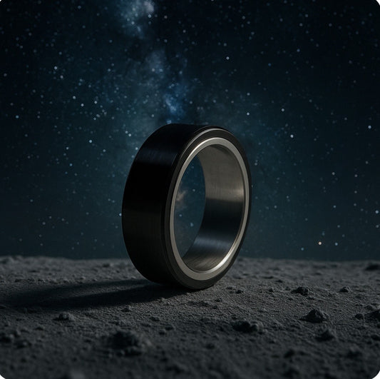 Black And Steel Fidget Ring